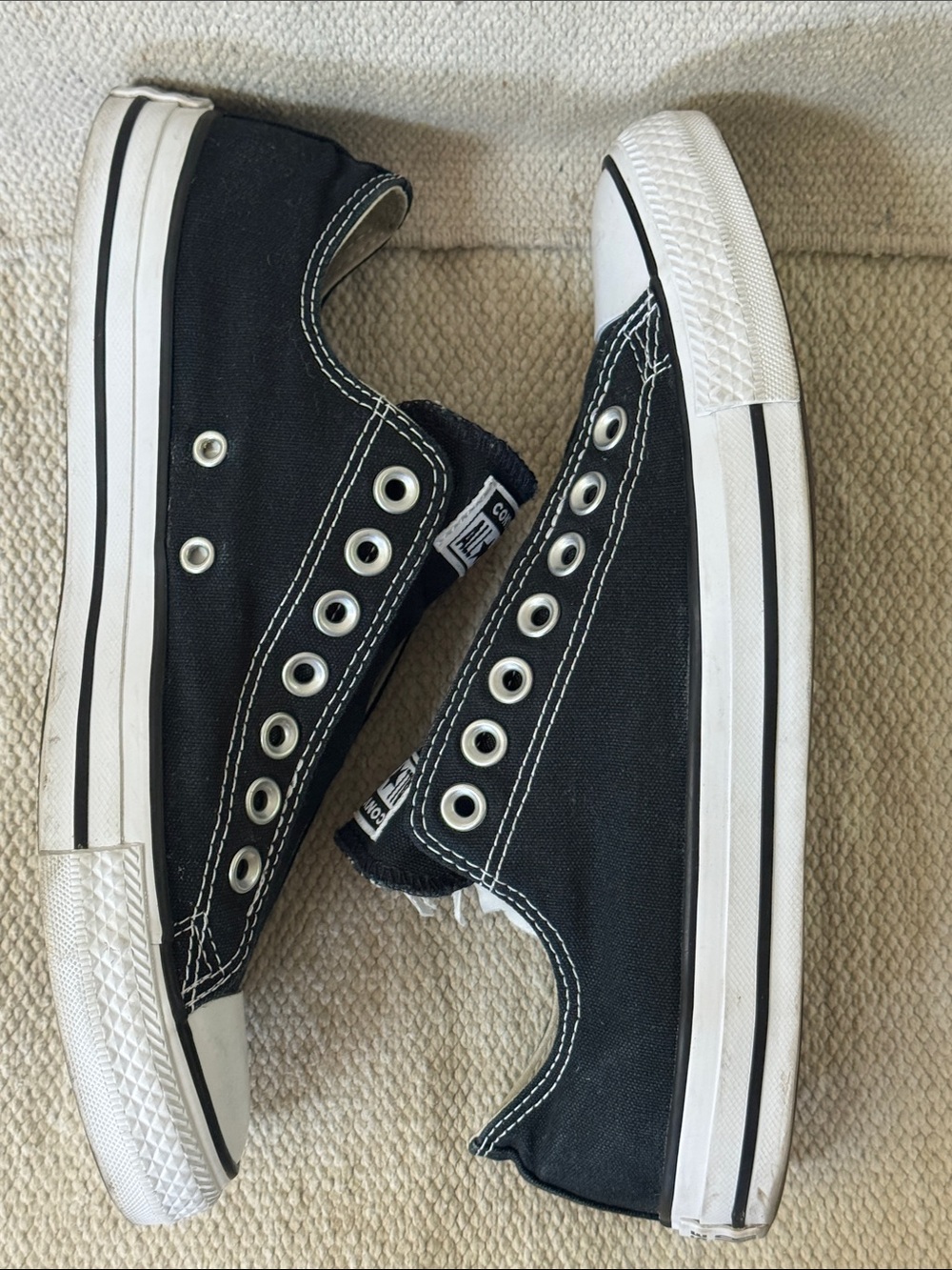 Converse men’s 7 1/2 - wm’s 9.5 - eur 41 Black Low Top Slip-On Canvas Sneakers - Picture 13 of 13